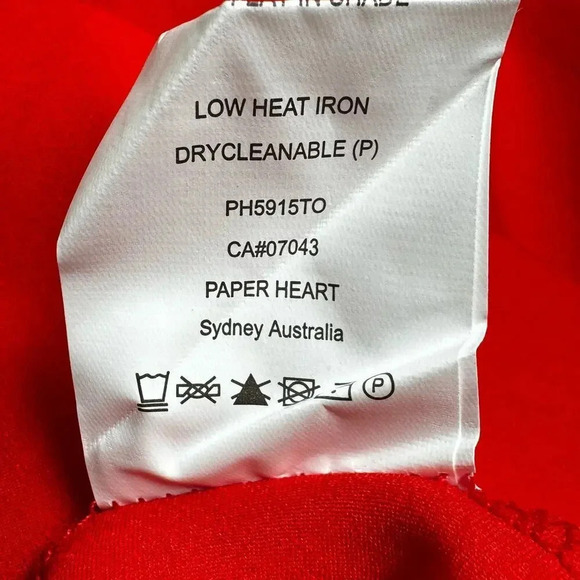 Paper Heart Red Satin Midi Slip Dress Party SZ M - Picture 9 of 9